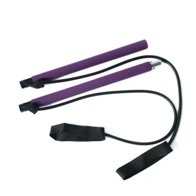 Barra portátil de pilates para exercícios de ioga e fitness com alças para os pés para treino corporal total Wbb12863